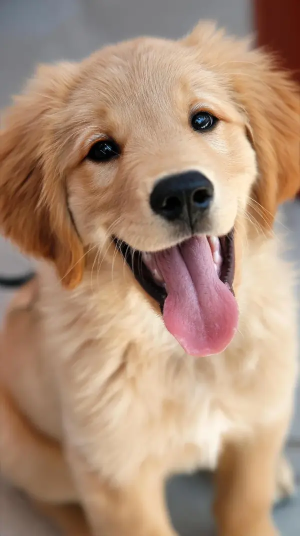 Close-up photo of a golden retriever